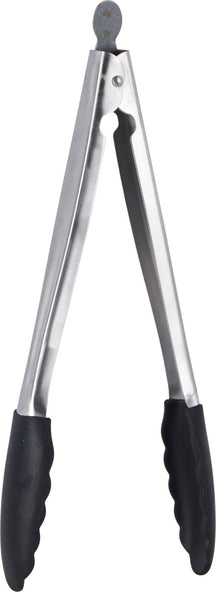 Cookinglife BBQ Zange Fire & Flavour RVS 32 cm - BBQ Werkzeug mit schwarzem Griff