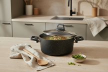 Cookinglife Kasserolle Aluminium 20 cm 2,7 L - Induktion - Schwarz gesprenkelt