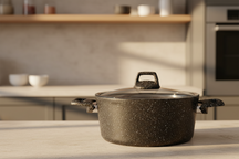 Cookinglife Kasserolle Aluminium 20 cm 2,7 L - Induktion - Schwarz gesprenkelt