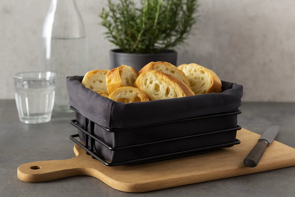 Cookinglife Brotkorb Schwarz Metall 23 x 22 x 12 cm