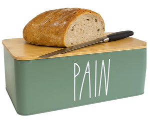 Cookinglife Brotdose mit Bambus Schneidebrett - Grün