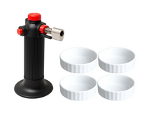 Cookinglife Creme Brulee Set - Creme Brulee Schalen ø 12 cm 4 Stück + Creme Brulee Brenner