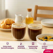 Cookinglife Doppelwandige Kaffee- / Teegläser Pumpkin 260 ml - 2 Stück