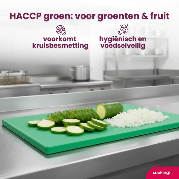 Cookinglife Schneidebrett HACCP Grün 40 x 30 cm - für Gemüse & Obst