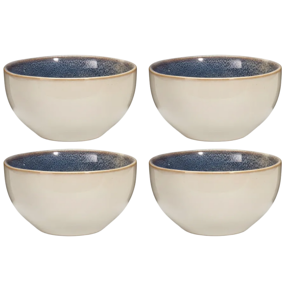 Cookinglife Suppenschüsseln / Schüsseln Serene Blue ø 14 cm - Steingut - 4 Stück