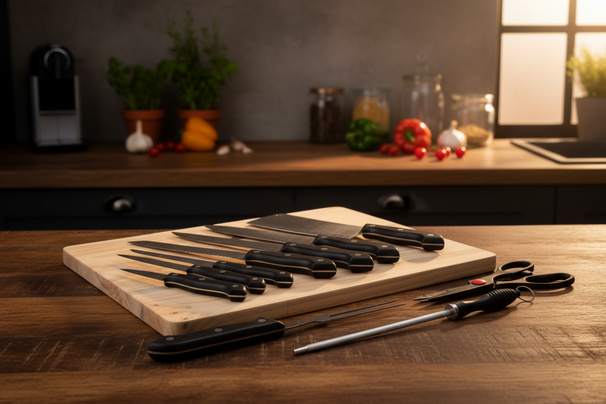 Cookinglife Messenset Edelstahl 11-teilig 45x35 cm - mit Schneidebrett