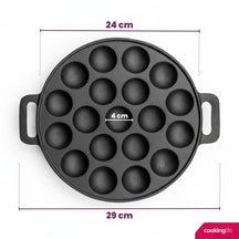 Cookinglife Poffertjes-Pfanne – Gusseisen – ø 24 cm – 19 Poffertjes