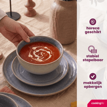 Cookinglife Suppenschüsseln / Schüsseln Serene Blue ø 14 cm - Steingut - 4 Stück