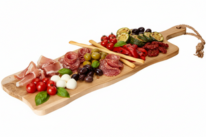 Cookinglife Servierbrett / Tapasbrett - Teak - 59 x 20 cm - Holzbrett für Häppchen und Gerichte