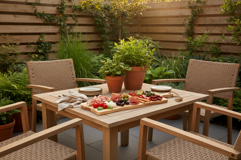 Cookinglife Servierbrett / Tapasbrett - Teak - 59 x 20 cm - Holzbrett für Häppchen und Gerichte