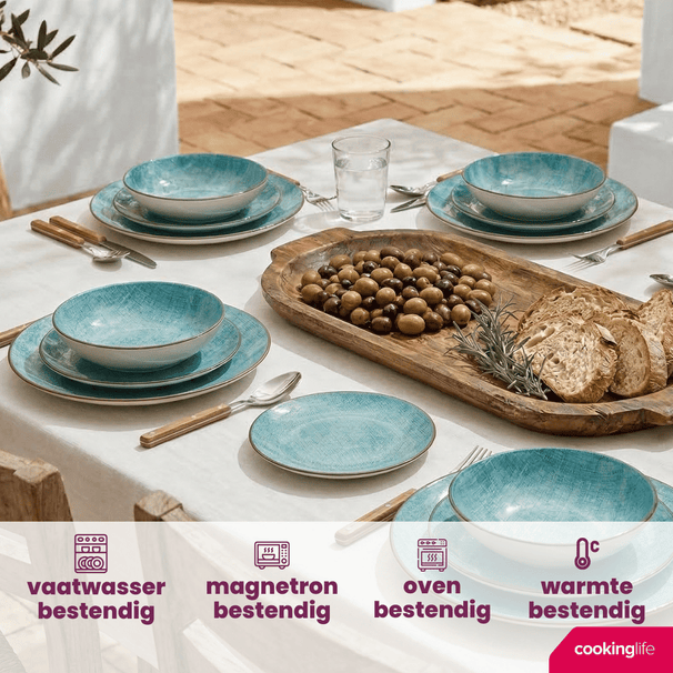 Cookinglife Geschirrset Ibiza Porzellan 24-teilig / 8 Personen