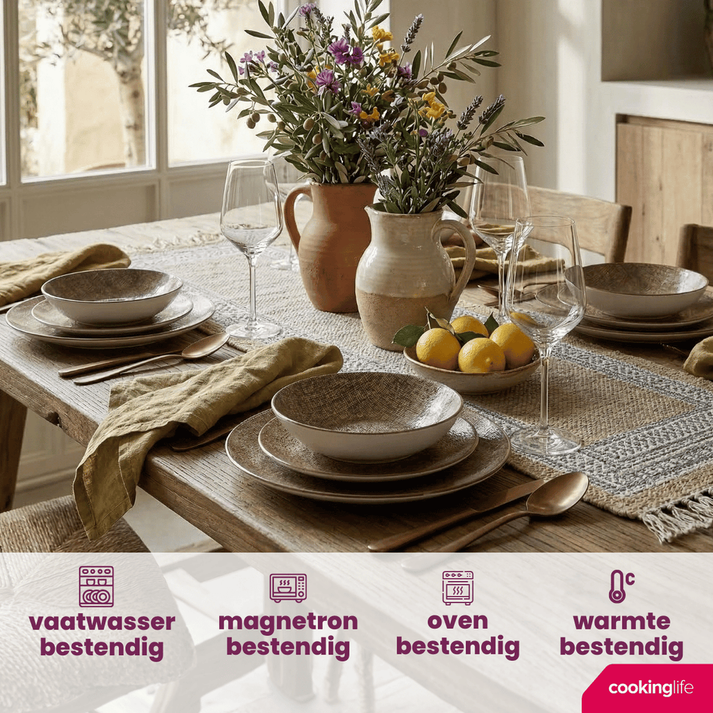 Cookinglife Geschirrset Marrakech Porzellan 24-teilig / 8 Personen