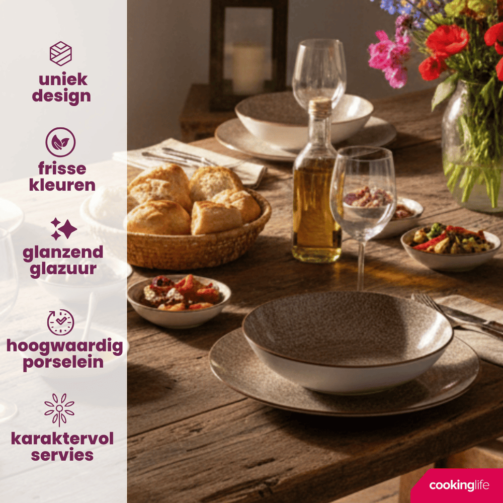 Cookinglife Geschirrset Marrakech Porzellan 24-teilig / 8 Personen
