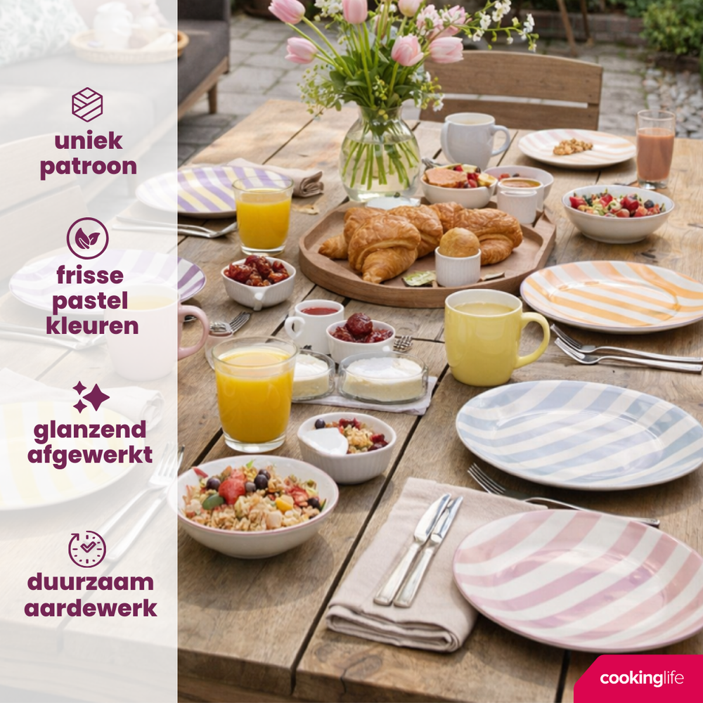 Cookinglife Frühstücksteller / Dessertteller Spring Vibes Ø 19 cm - 6 Stück