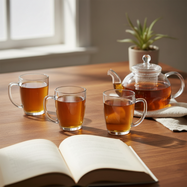 Cookinglife Teegläser 400 ml Hitzebeständig - Set von 4 Klarglas