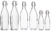 Cookinglife Swing Bottles Set - Transparent - 500 ml & 1 Liter - 6 Stück