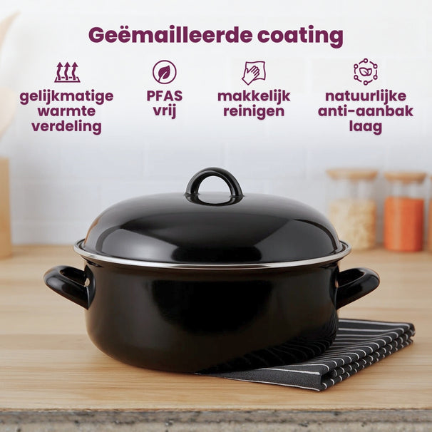Cookinglife Emaille Bräter - Kochen - ø 28 cm / 6 Liter