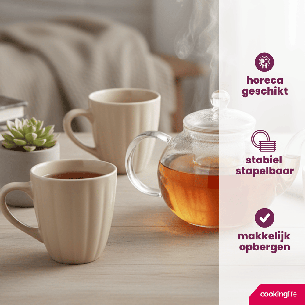 Cookinglife Tassen Cardida Beige 350 ml - 6 Stück