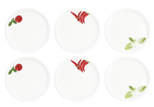 Cookinglife Pizzateller Tomate - Pfeffer - Basilikum ø 30 cm - 6 Stück