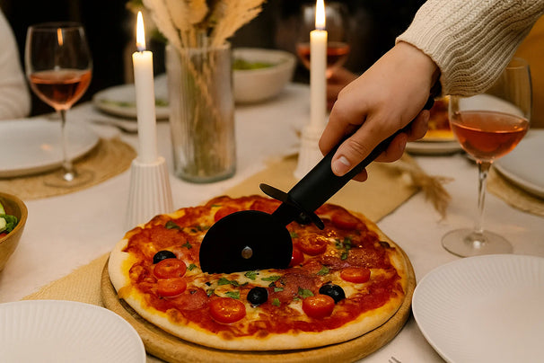 Cookinglife Pizzaschneider Schwarz 22 cm