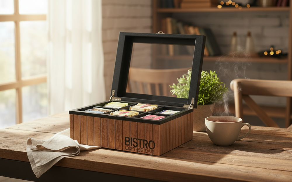 Cookinglife Teekiste - Teekiste - Bistro 6-fächer - 24 x 16,5 cm