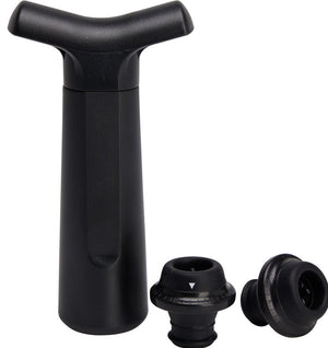 Cookinglife Wein Vakuumpumpe mit 2 Flaschenverschlüssen Schwarz