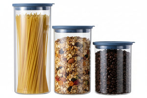 Cookinglife Vorratsbehälter Set - Glas - ø 13 cm - 1,5 / 1,9 / 2,5 Liter - 3 Stück