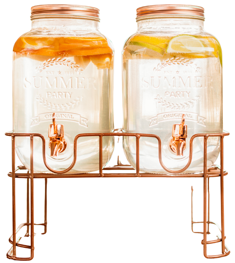 Cosy & Trendy Getränkespender - mit Halterung - 2 x 3 Liter