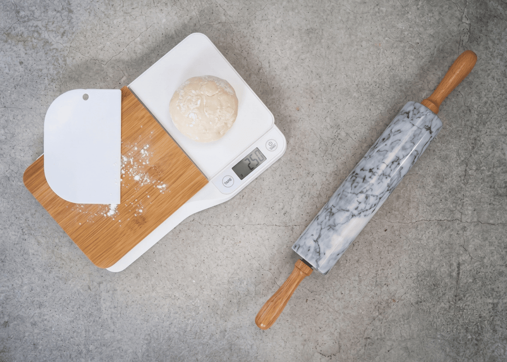 Cosy & Trendy Teigroller Marmor Marmor-Holz Grau/Braun 45cm - Nudelholz Backen