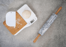 Cosy & Trendy Teigroller Marmor Marmor-Holz Grau/Braun 45cm - Nudelholz Backen