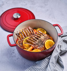 Cosy & Trendy Fontestic Traditionelle rote Bratpfanne aus Gusseisen Ø 28 cm / 8 Liter – emailliert