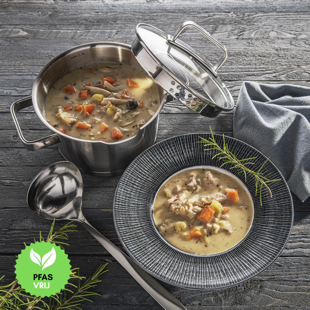 Sola Topfset Diamond - Edelstahl - Kochtopf ø 16, 18, 20, 24 cm & Stielkasserolle ø 16 cm - Induktionsgeeignet - 5-teilig