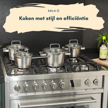 Sola Topfset Diamond - Edelstahl - Kochtopf ø 16, 18, 20, 24 cm & Stielkasserolle ø 16 cm - Induktionsgeeignet - 5-teilig