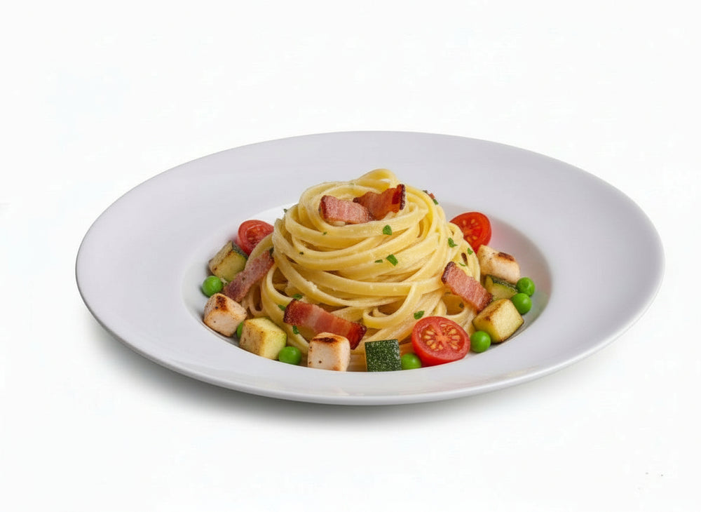 Cookinglife Tiefe Teller / Pastateller – Porzellan – Weiß – Ø 27 cm – 6er-Set