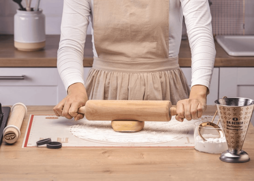 Dr. Oetker Teigroller Buchenholz 42 cm - Nudelholz Backen Teigrolle