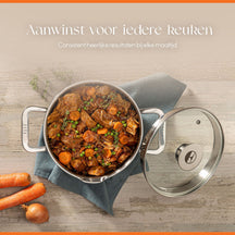 ELLE Gourmet Classique Kookpan met Deksel - Ø 24 cm  - RVS