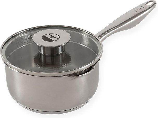 ELLE Gourmet Classique Kochtopf mit Deckel – Ø 16 cm – Ohne Antihaftbeschichtung – Edelstahl