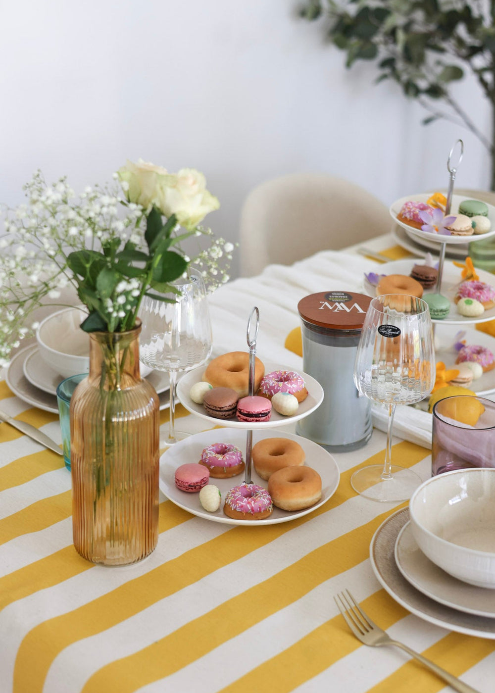 Cookinglife Porzellan-Etagere, 2-stöckig, Ø 17 & 21 cm – Servierturm für Vorspeisen und Desserts