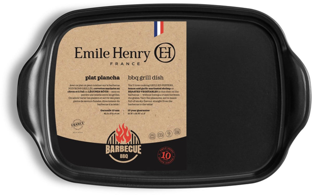 Emile Henry BBQ Bratplatte - Trüffel - 42,5 x 27,5 x 4 cm