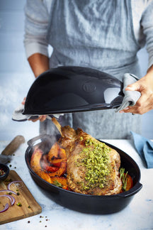 Emile Henry Bratreine Hähnchen - Fusain - 42 x 28 cm / 8 Liter