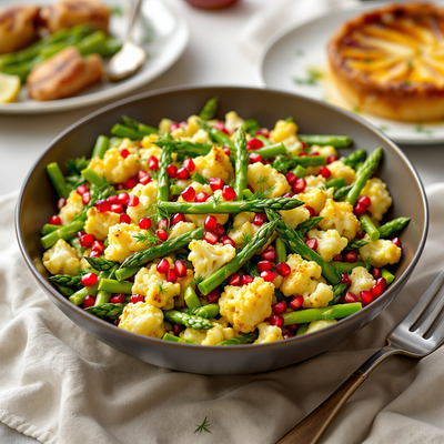 Blumenkohlsalat mit Spargel und Granatapfel