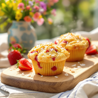 Erdbeermuffins mit Kokosmehl