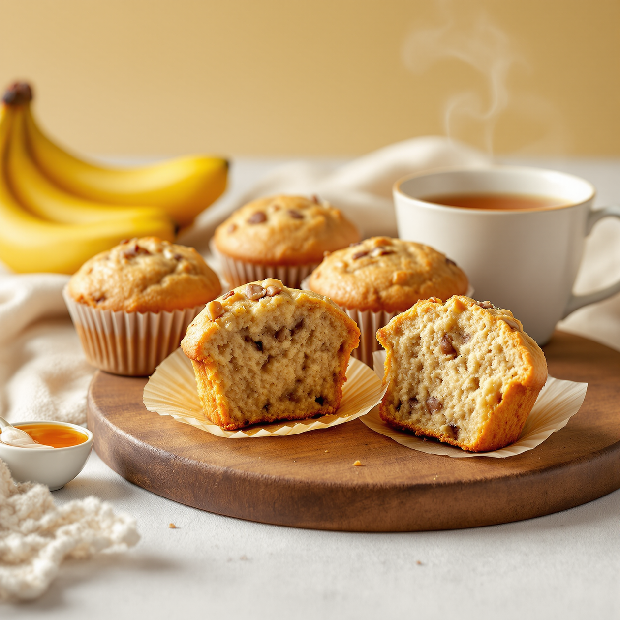 Köstliche warme Bananen-Muffins