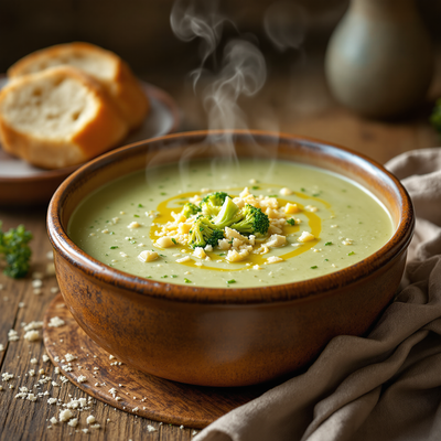  Blumenkohl-Brokkoli-Suppe mit Käse