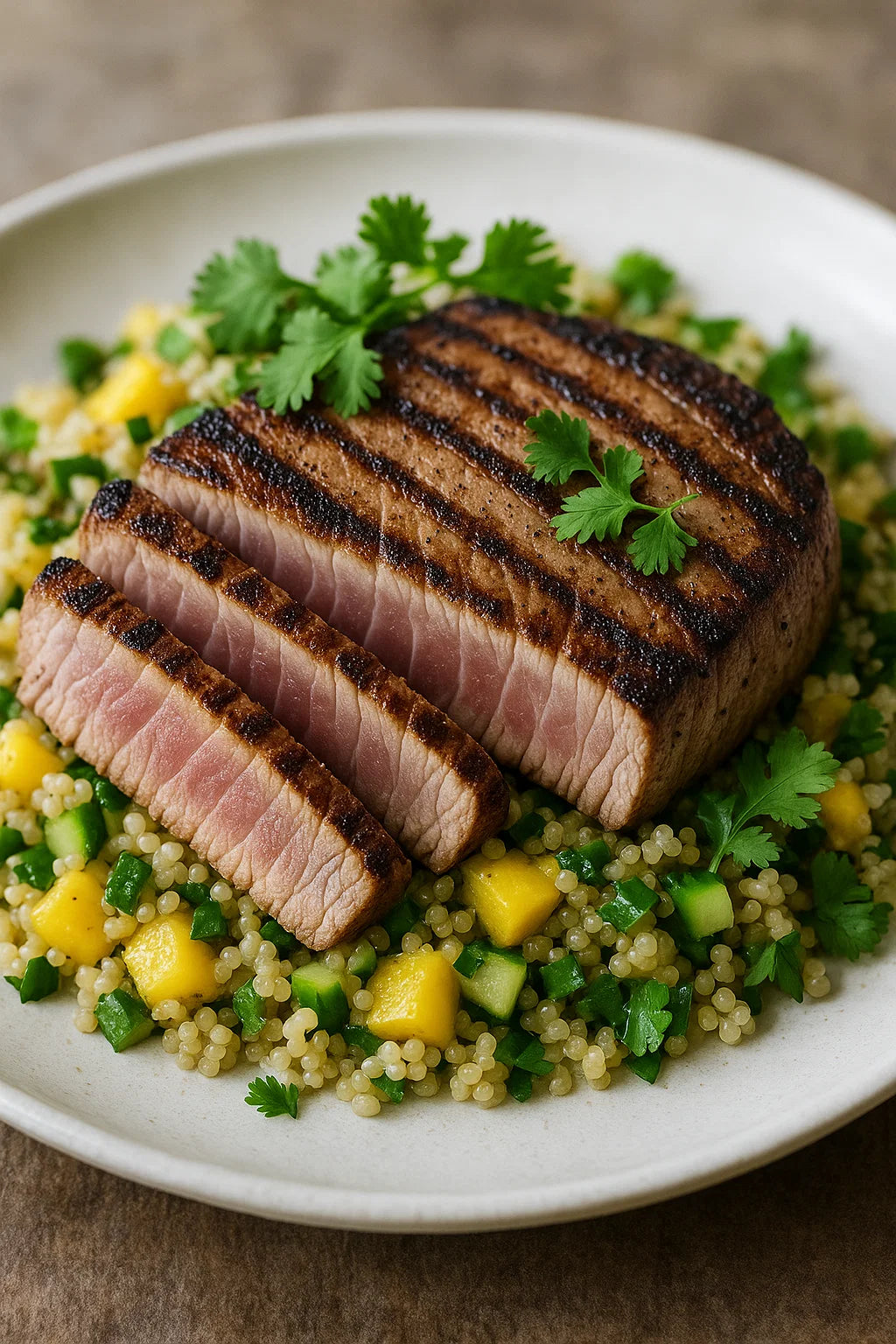 mit Quinoa-Mango-Salat