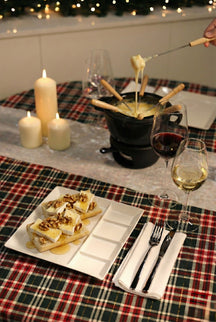 Cookinglife Fondueteller / Gourmetteller / Grillteller – 5 Fächer – Weiß – 24 x 24 cm – 4 Stück