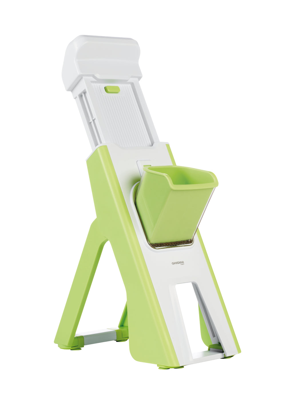 Ghidini Multifunktions-Mandoline / Gemüseschneider – Vertikal – mit Auffangbehälter