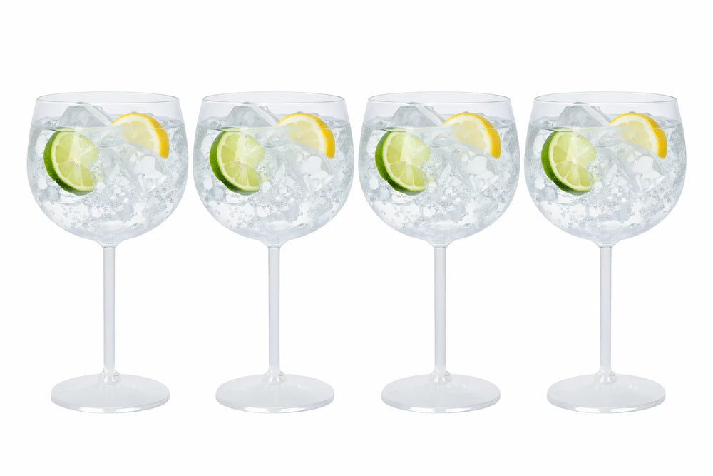 Cookinglife Gin Tonic Gläser Kunststoff 570 ml Transparent - 4er Set - CampVibe