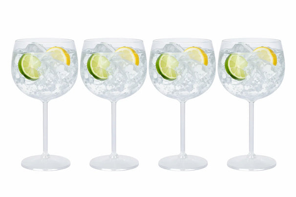 Cookinglife Gin Tonic Gläser Kunststoff 570 ml Transparent - 4er Set - CampVibe