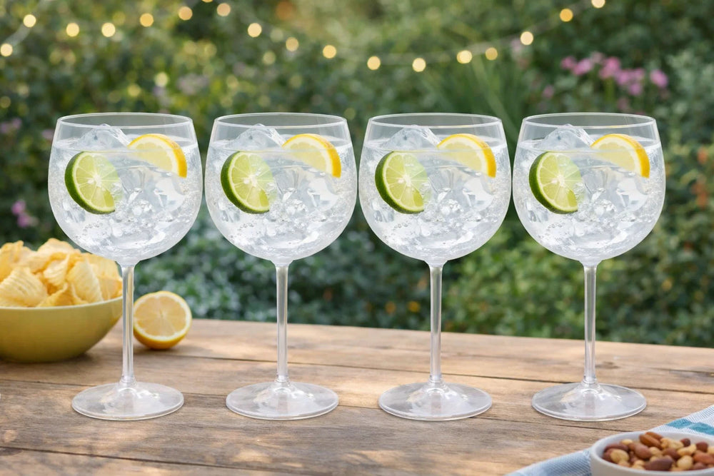 Cookinglife Gin Tonic Gläser Kunststoff 570 ml Transparent - 4er Set - CampVibe